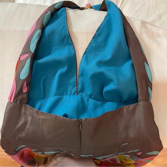 🌺 RAREVintage Collector’s DreamDress James Coviello100% SilkHalter MaxiDress. - Picture 11 of 16